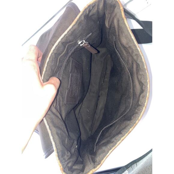 COACH F71102 BUSINESS HERITAGE STRIPE MAP PVC LEATHER BAG (ASIS) - Picture 12 of 16